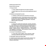 Scope of Work Template | Documents & Services example document template