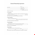 General Business Partnership Agreement Template example document template