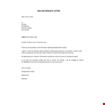 Decline Request Letter example document template