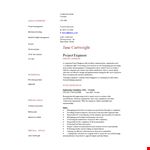 Project Engineer example document template