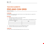 Pros and Cons Grid example document template