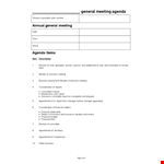 Effective Meeting Agenda Template for General Meetings example document template