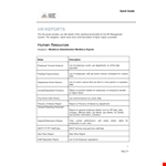 Sample HR Employee Report - Download Templates and Sample Courses example document template