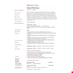 Digital Marketing Executive Resume - Boost your chances with an impressive resume! example document template