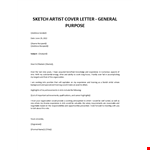 Sketch Artist cover letter example document template