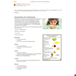 Preschool Meal Plan Template - English Pages for Healthy Children example document template