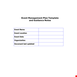 Event Planning Template - Simplify Event Organization example document template