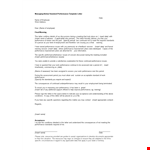 Poor Staff Performance Warning Letter In Doc example document template