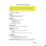 Sales Agenda Example example document template