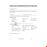 Employee Separation Notice example document template