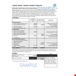 Grant Project Budget Template - Track and Manage Project Expenses, Travel Costs, and Covered Grants example document template