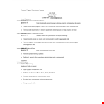 Finance Project Coordinator Resume example document template
