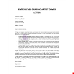 Cover letter for a graphic artist resume example document template