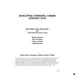 Personal Career Strategic Plan example document template