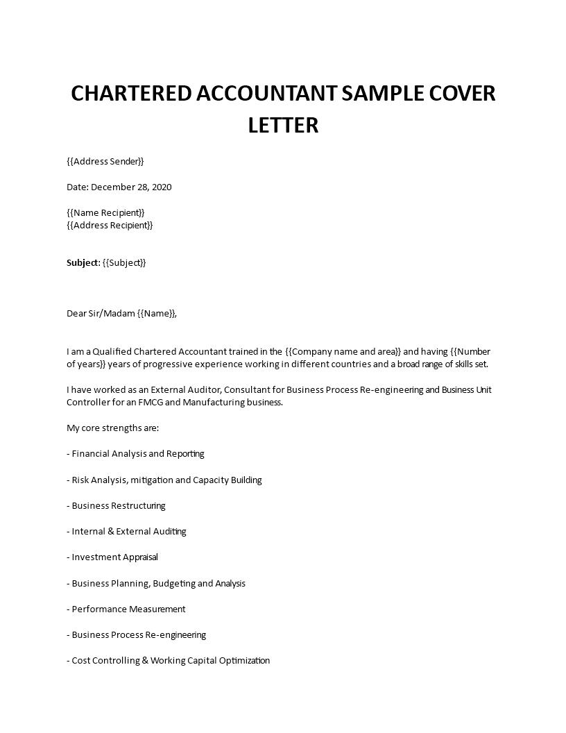 sample of application letter to cac