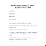 Assembly Operator cover letter example document template