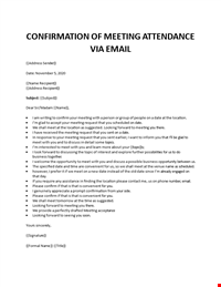 Meeting acceptance letter