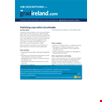 Customize and Optimize Your Editor Job Description Templates for Publishing with gradireland example document template 