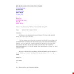 Simple Application Letter For Teacher Job example document template