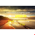 Sending Peace and Praying: Sympathy Message Template example document template