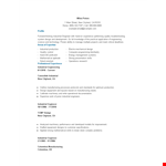 Industrial Engineering Resume Word example document template