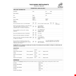 Download the Best Restaurant Employee Application Template - ¡Bueno! example document template