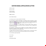 Editor Email Application Letter example document template 