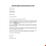 Editor Email Application Letter example document template