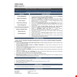 Experienced Professional Resume Format - Project Management, Software Projects example document template