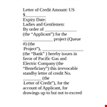 Credit Reference Letter From Utility Company example document template