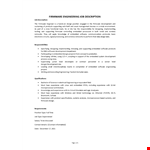 Senior Firmware Engineer Job Description example document template