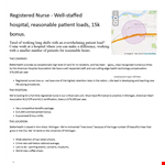 Registered Nurse Job Posting: Bonus Opportunity in Hospital for Registered Nurses example document template