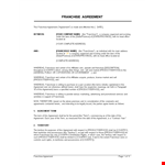 Franchise Agreement: Key Terms for Franchisees and Franchisors example document template