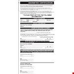 Certify Odometer Reading with Our Odometer Disclosure Statement example document template