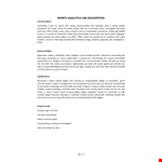 Sports Analyst Job Description example document template