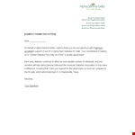 Thank You for Your Support: Addressing Alpha's Fight Against Diabetes example document template 