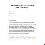 Brand Director Cover letter  example document template