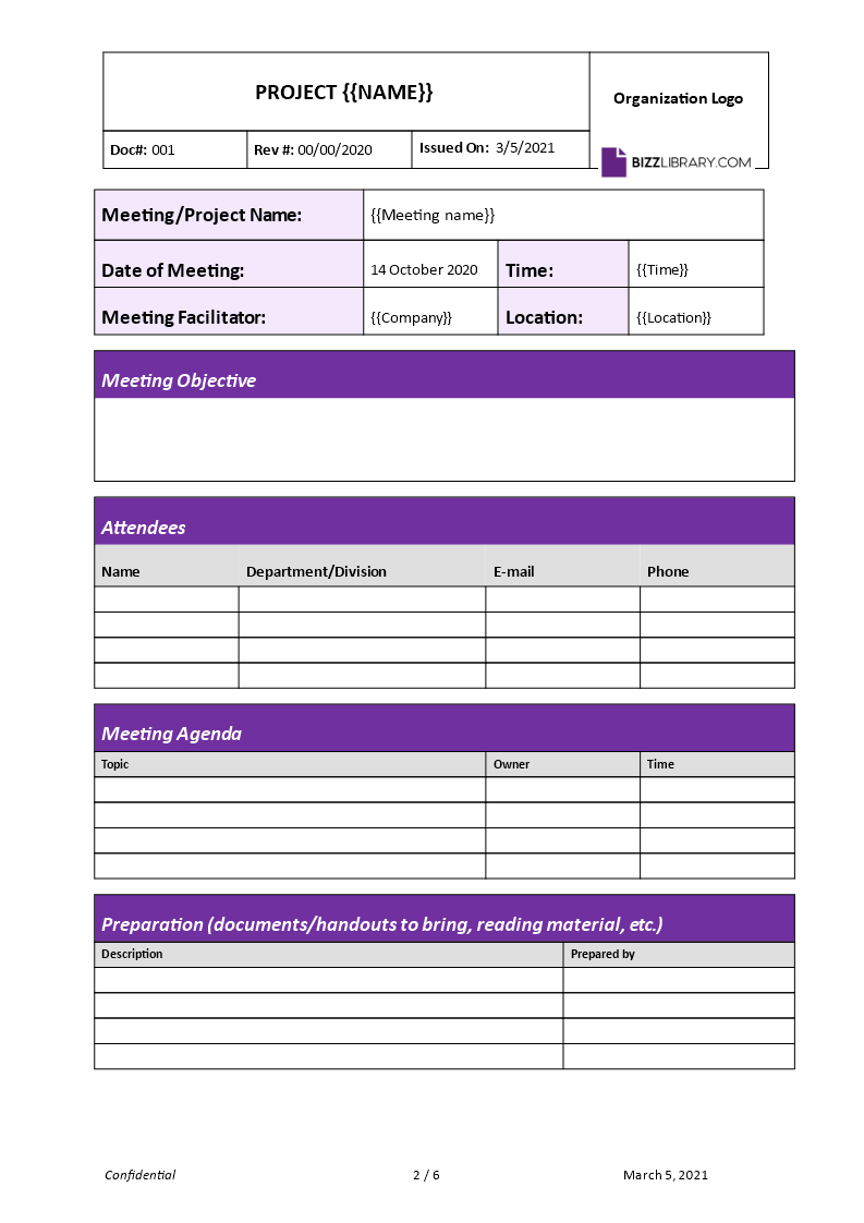 project meeting minutes example