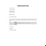 Job Rejection Template example document template