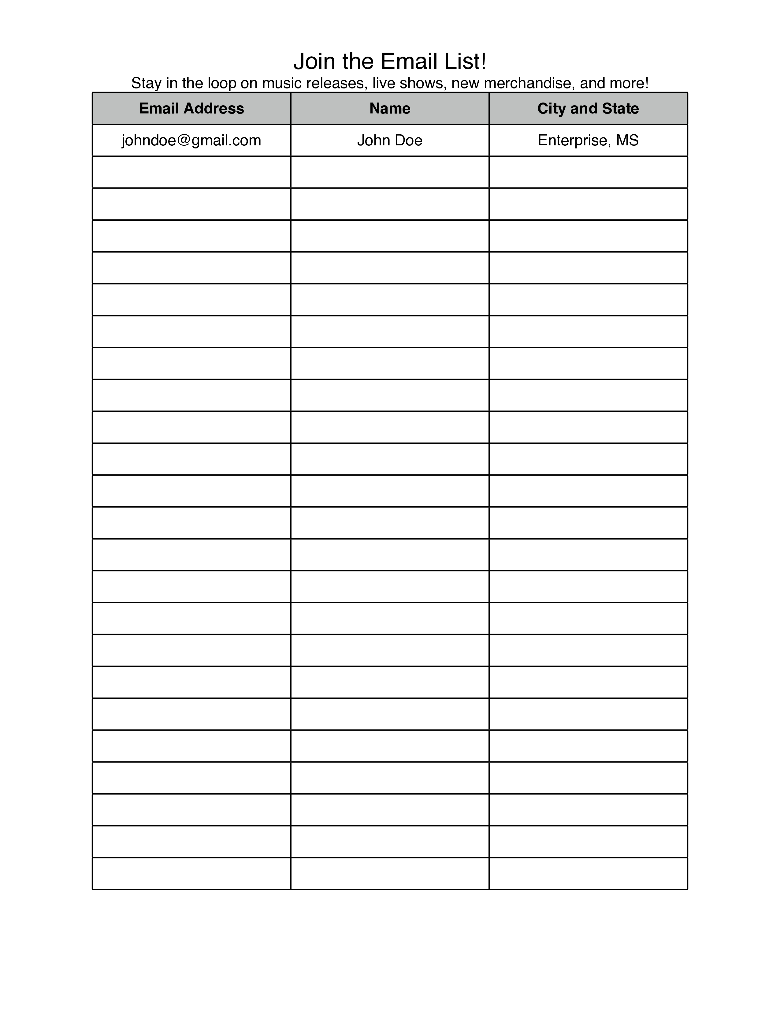 Sample Email Address List Template sample-email-address-list-template