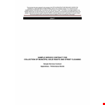 Sample Bidding Document for Service Contract example document template