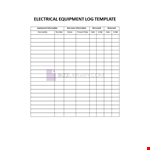 Template for the electrical equipment log example document template