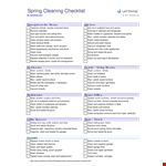Printable Spring Cleaning List - Vacuum, Clean, Polish & More example document template
