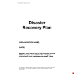 Create an Effective Disaster Recovery Plan Template | Secure Business, Staff and Access example document template