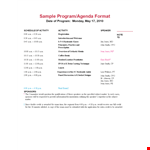 Simple Agenda Format example document template