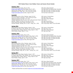 Holiday Hours And Semester Break Schedule example document template
