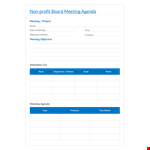 Non Profit Agenda Template example document template