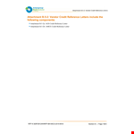 Vendor Credit Reference Letter example document template 