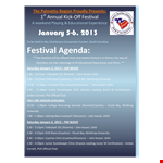 Sample Festival Agenda example document template