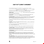 Settle Debts with a Creditor through a Settlement Agreement - Shall and Must Clauses Included example document template 